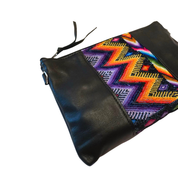 Vintage Convertible Crossbody Bag in Midnight with unique Mayan huipil, handcrafted by artisans in Guatemala