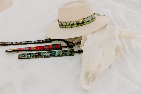 Versatile and adjustable Thin Upcycled Corte Hat Band, perfect for changing your hat's look, by Sol Authentica