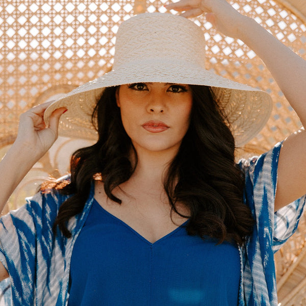 Elegant Alicia bucket hat by Sol Authentica, made of 100% toquilla straw with a unique rope weave, perfect for discerning fashionistas