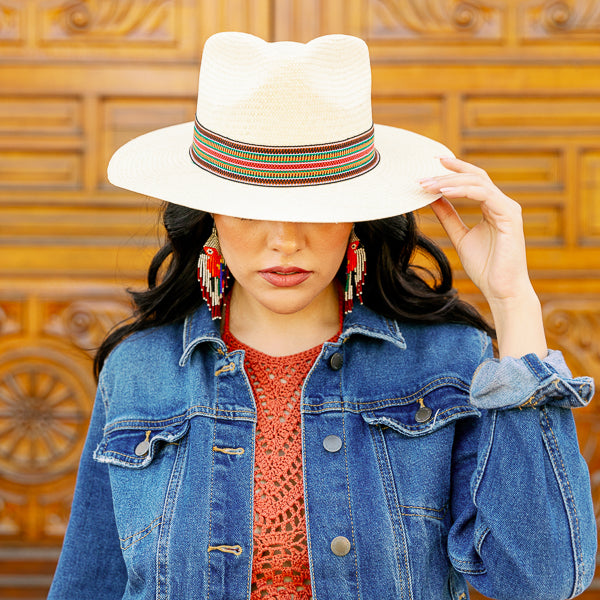 Mojave Panama Hat by Sol Authentica with tall crown and handcrafted woven band, perfect for Coachella.