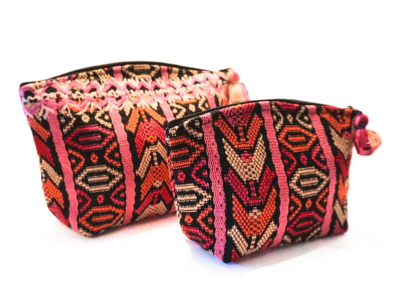 Set of two cosmetic bags with high-quality zippers, perfect for organizing travel essentials.