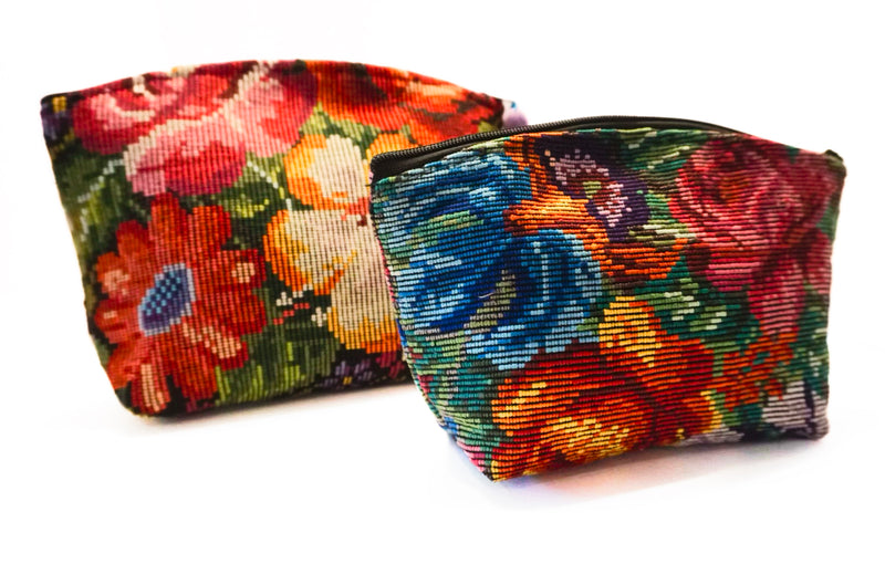 Embroidered Cosmetic Bag Set