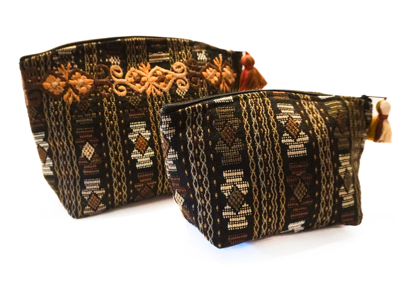 Embroidered Cosmetic Bag Set
