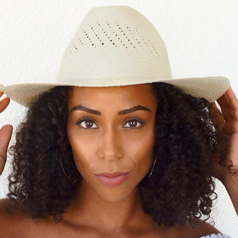 Classic Rowan Panama hat in natural color, handcrafted in Ecuador