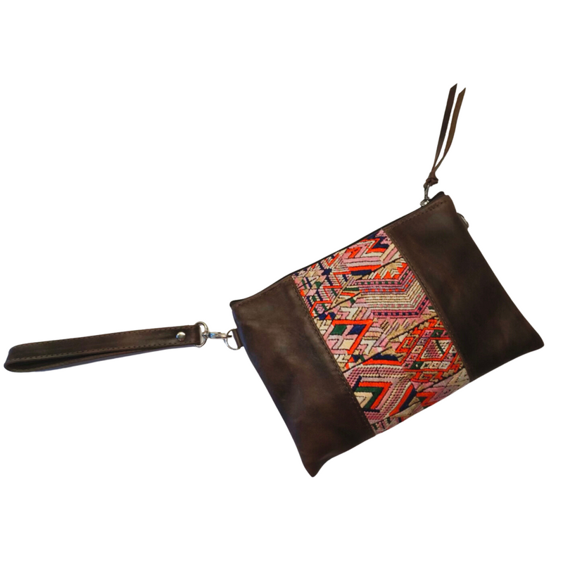 Transformable Vintage Crossbody Bag in Chocolate with adjustable strap, perfect for any occasion, crafted in Panajachel