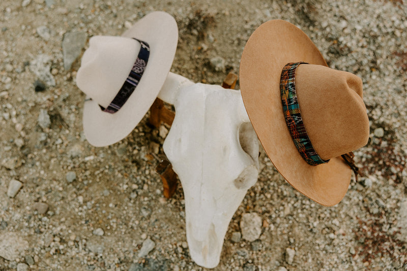 Eco-friendly Thin Upcycled Corte Hat Band from Sol Authentica, made by artisan partners in Santo Domingo Xenacoj, Guatemala.